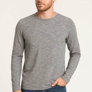 Mark Law Luxury Tee Shirt Size Small Long Sleeve Basic Neutral Minimalist Gray